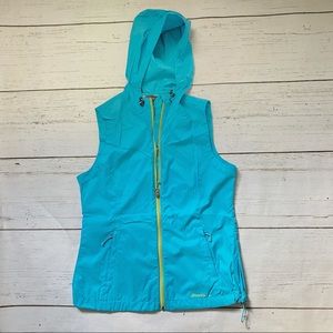 Eddie Bauer lightweight rain vest with hood